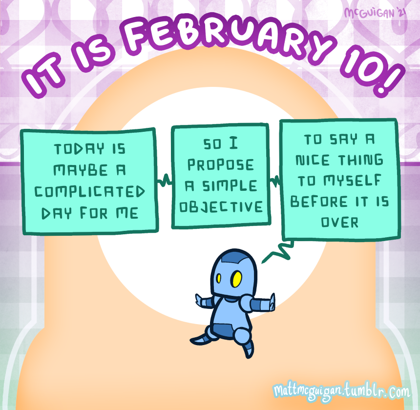 today is maybe a complicated day for me so I propose a simple objective to say a nice thing to myself before it is over