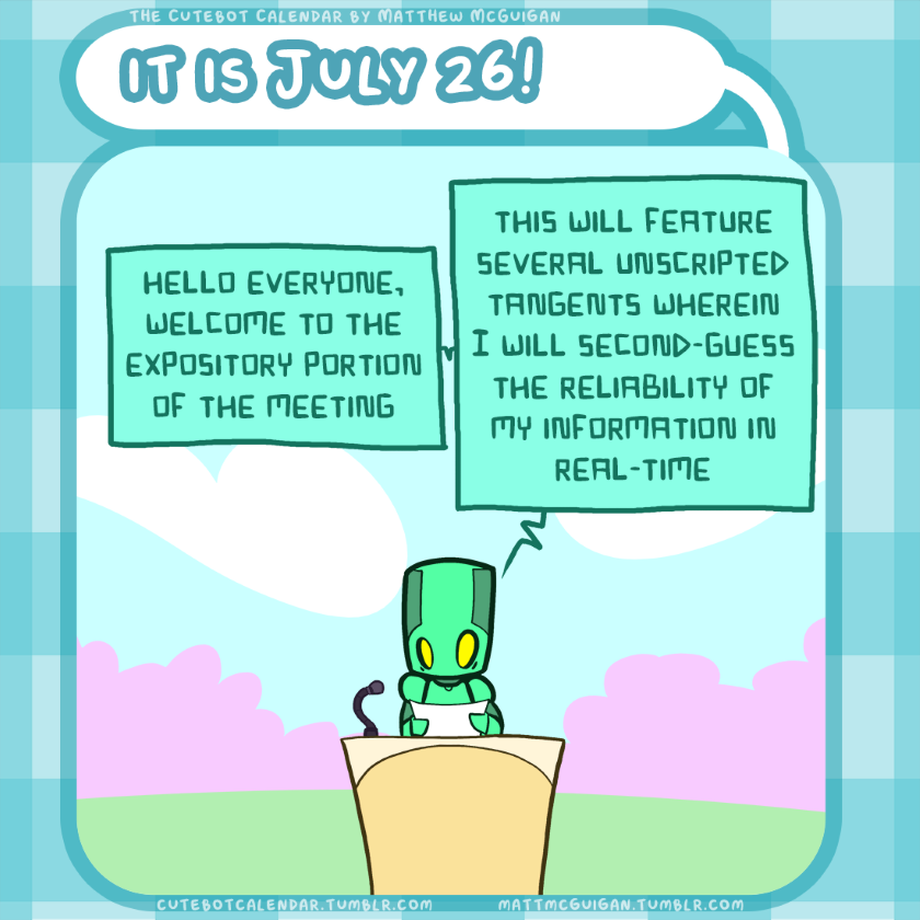 hello everyone, welcome to the expository portion of the meeting this will feature several unscripted tangents wherein I will second-guess the reliability of my information in real-time