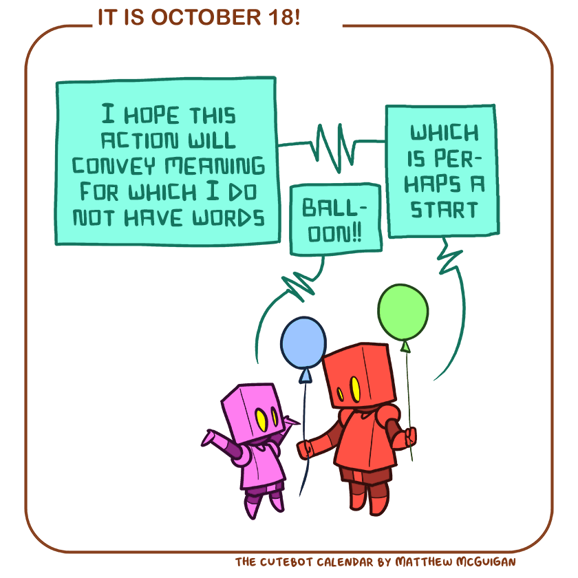 I hope this action will convey meaning for which I do not have words balloon!! which is perhaps a start