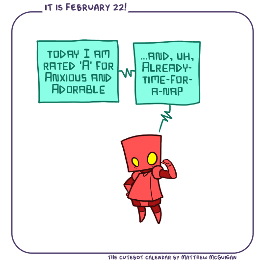 today I am rated 'A' for Anxious and Adorable ...and, uh, Alreadytime-fora-nap