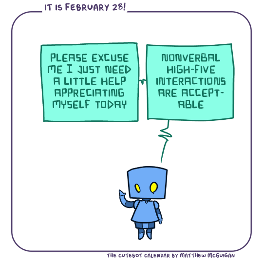 please excuse me I just need a little help appreciating myself today nonverbal high-five interactions are acceptable