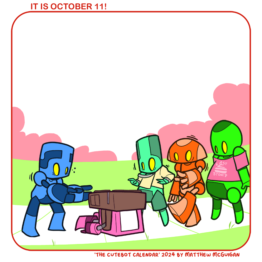 in which robots react to a thing